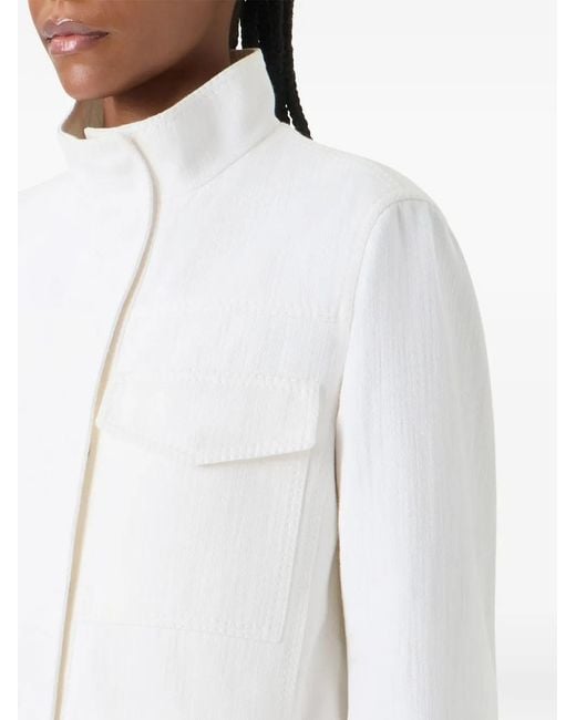 Akris Punto White Zip-Front Pocket Jacket