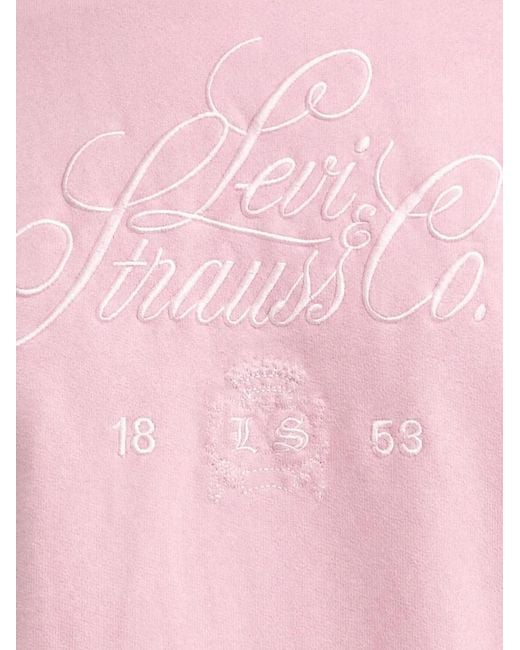 Levi's Pink Logo-Embroidery Sweatshirt