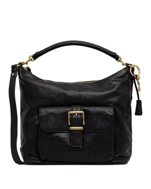 Marc O' Polo Black Buckle-Detail Shoulder Bag