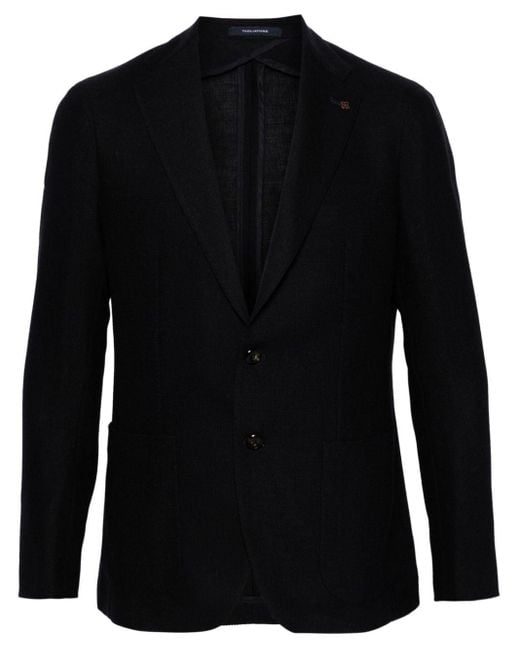 Tagliatore Black Knitted Silk-blend Blazer for men