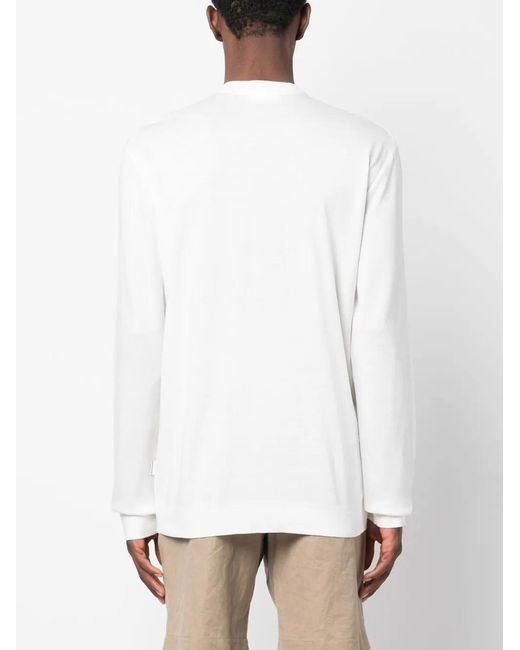Orlebar Brown White V-Neck Cotton Jumper for men