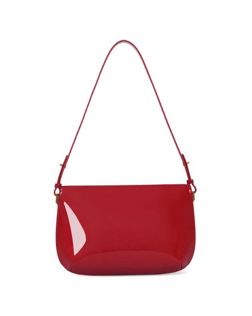 POTAMY Red Patent-Leather Shoulder Bag