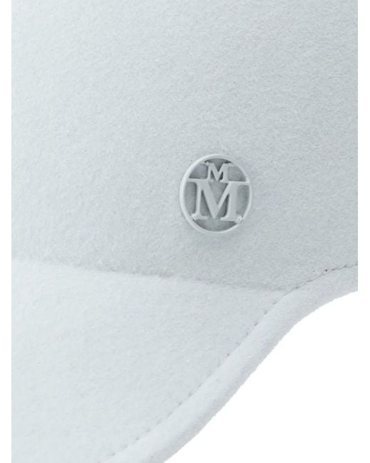 Maison Michel White Tiger Appliqué-Logo Baseball Cap