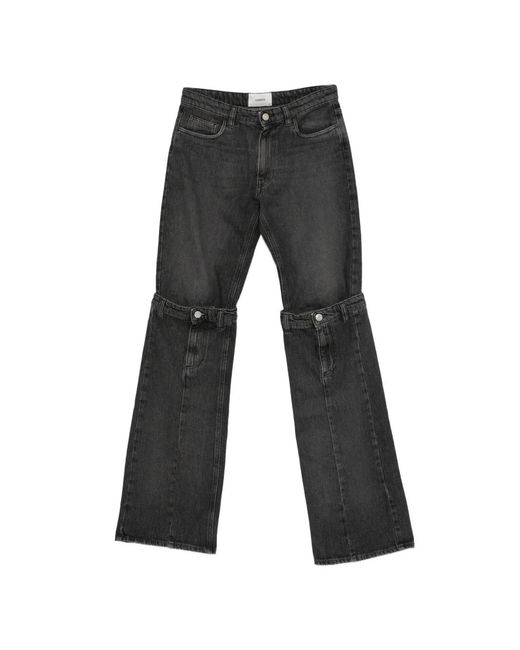 Coperni Gray Open Knee-Detail Wide-Leg Jeans for men