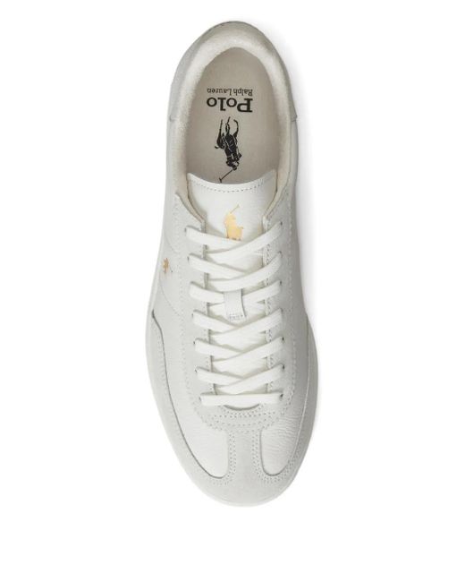 Polo Ralph Lauren White Bedford Suede Low-Top Sneakers for men
