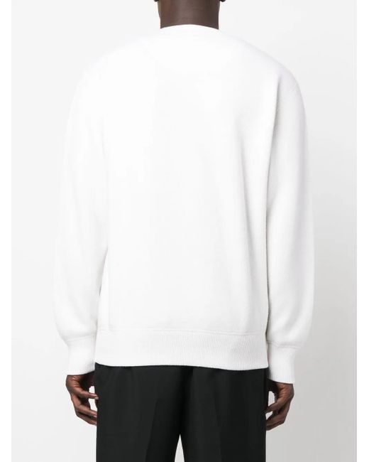 Prada White Logo-Appliqué Sweater for men
