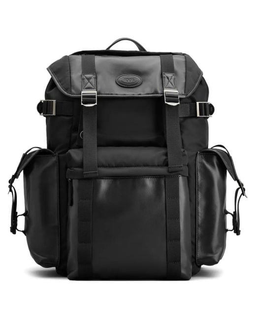 Tod's Black Leather Backpack for men