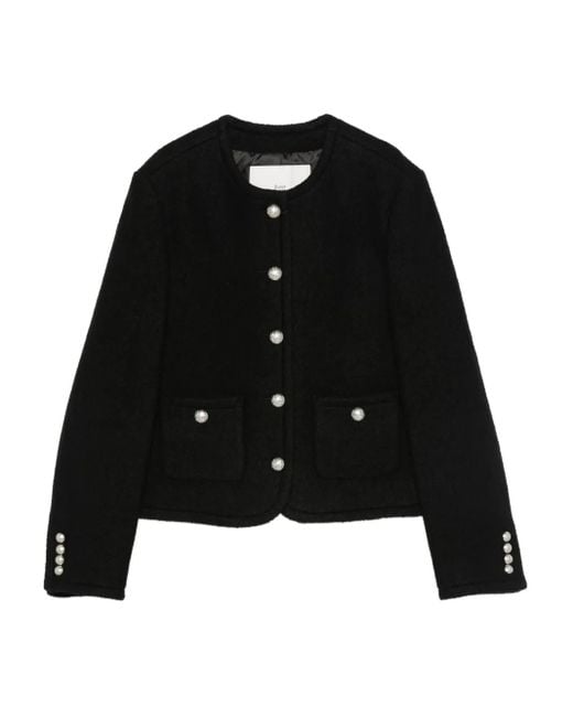 DUNST Black Pearl-Button Pocketed Jacket