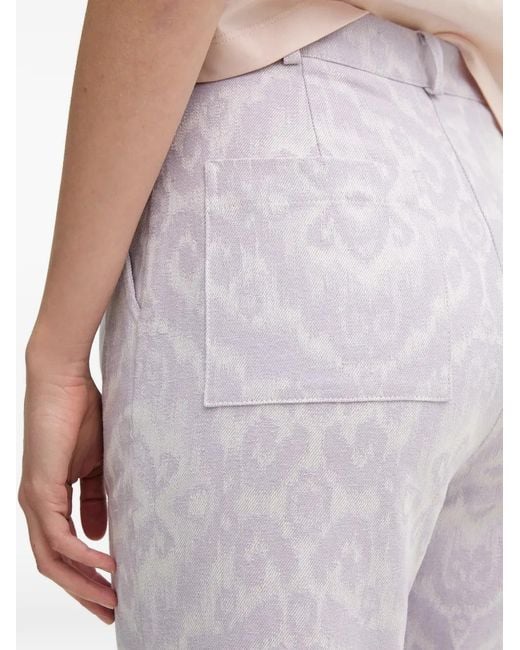 La Petite Francaise Purple Pharel Jacquard Side-Pocket Trousers