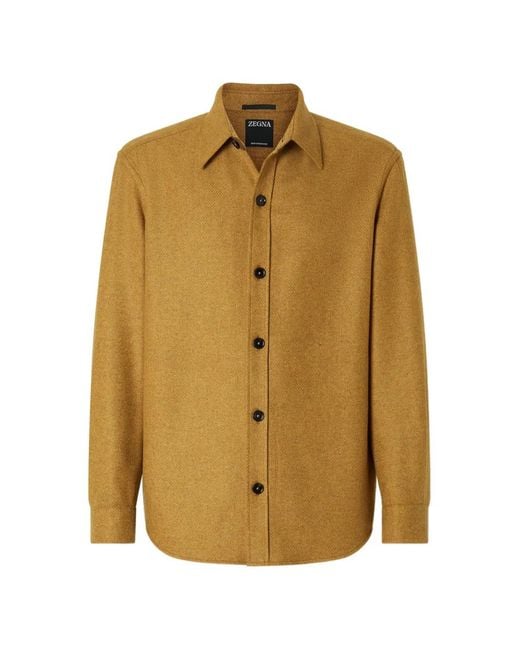 Zegna Yellow Multimélange Oasi Cashmere Overshirt for men