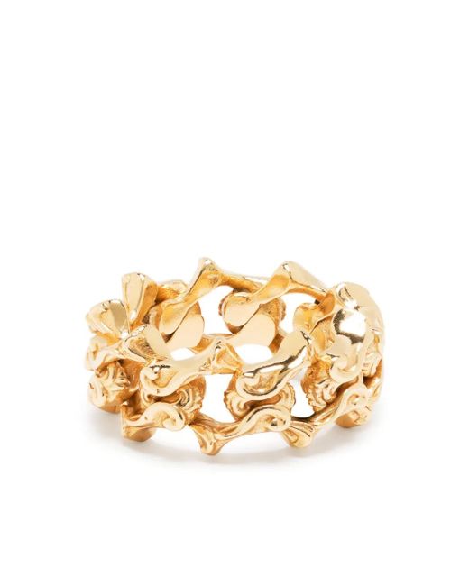 Emanuele Bicocchi Metallic Arabesque-Plated Chain Ring