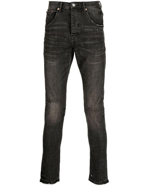 Purple Brand Black Mid-Rise Skinny Jeans for men