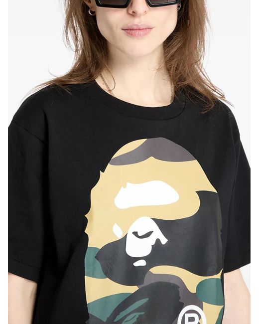 A Bathing Ape Black 1St Camo Graphic T-Shirt for men