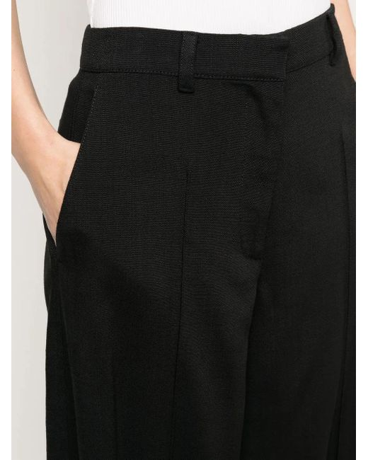 Stella McCartney Black Pleat-Detail Tailored Trousers