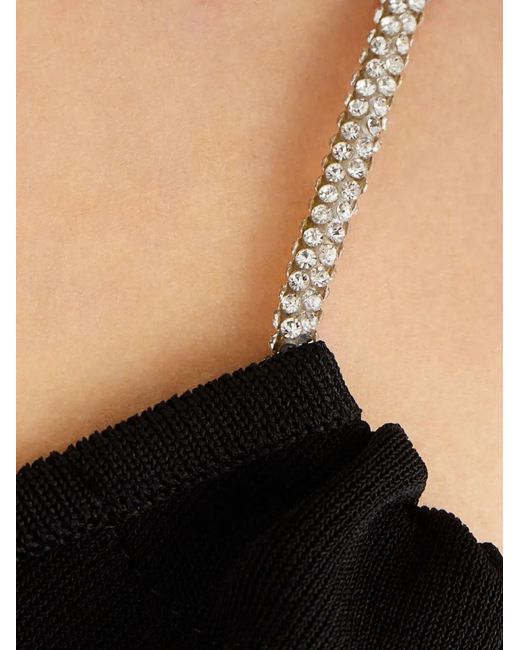 Alexandre Vauthier Black Crystal-Embellished Halterneck Dress