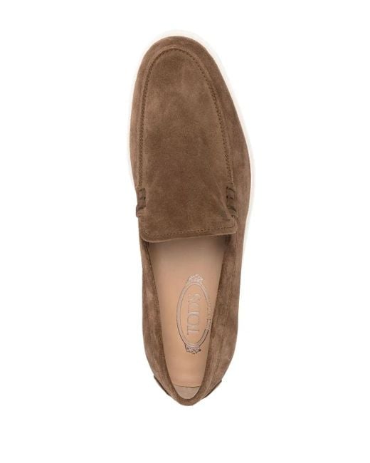 Tod's Brown Suede Leather Loafers for men