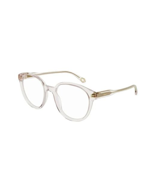 Chloé Pink Oval Frame Glasses