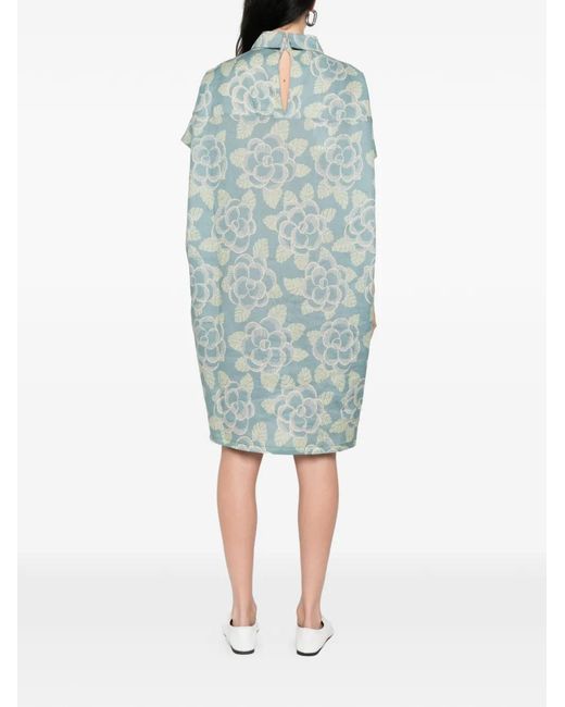 Marni Blue Floral Collar Dress