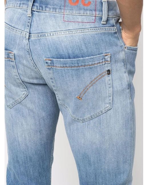 メンズ Dondup ストーンウォッシュ ストレートジーンズ Blue