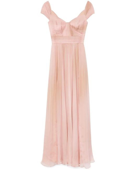 Elie Saab プリーツ イブニングドレス Pink