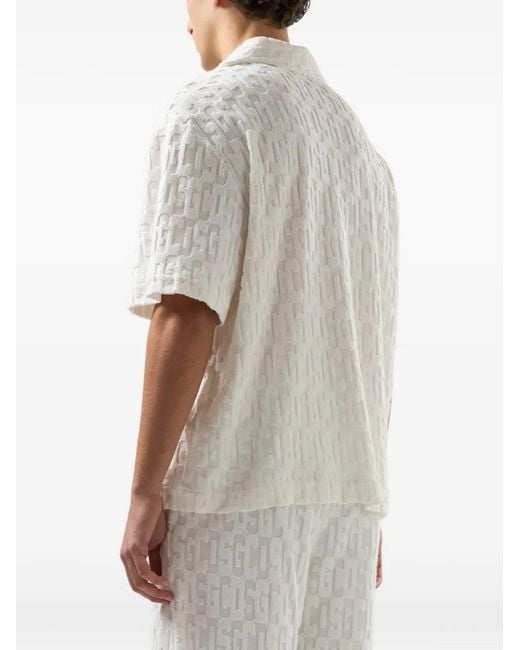 Gcds White Monogram-Patterned Shirt for men