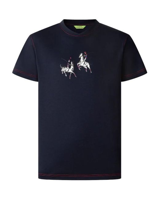 Shanghai Tang プリント Tシャツ Blue