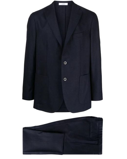 Boglioli Blue Single-Breasted Virgin Wool Suit for men
