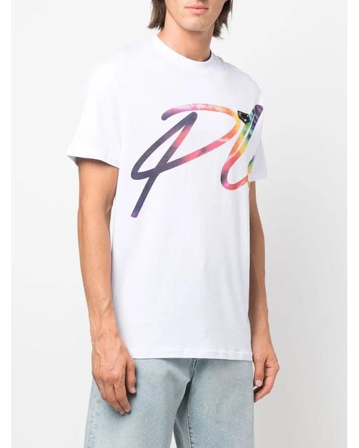 Philipp Plein White Logo-Print Detail T-Shirt