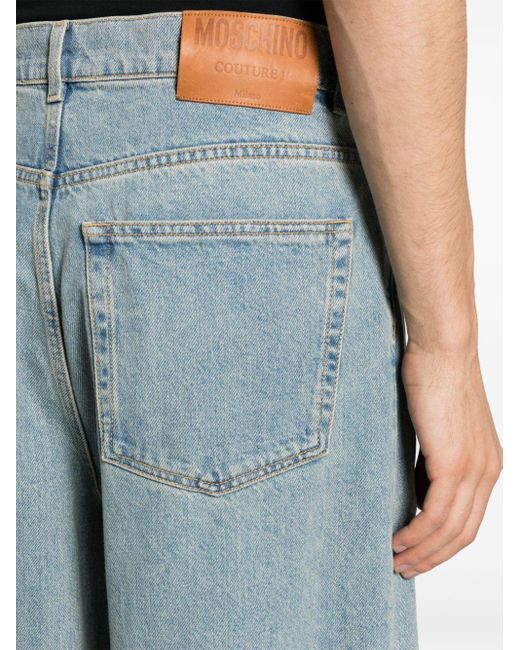 Moschino Blue Mid-rise Wide-leg Jeans for men