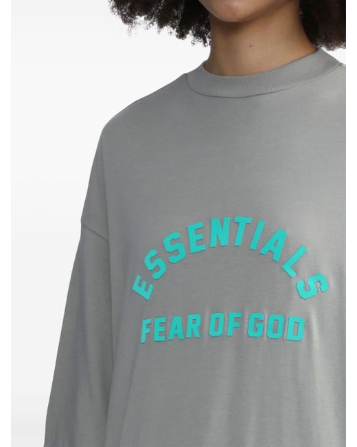 Fear Of God Gray Logo-print T-shirt Dress