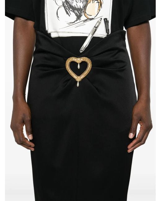 Moschino Black Heart Cut-Out Mini Skirt