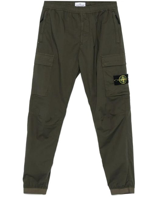Stone Island Gray Trousers With Logo for men