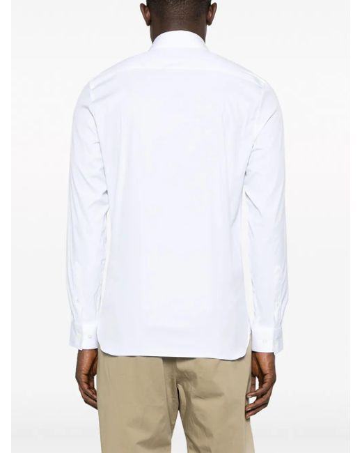 Lacoste White Logo-Patch Cotton Blend Shirt for men