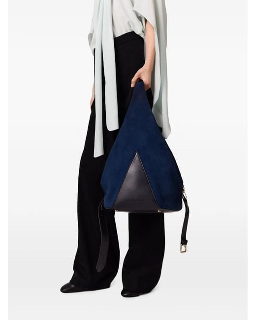 Stella McCartney Blue Triangular-Panel Shoulder Bag
