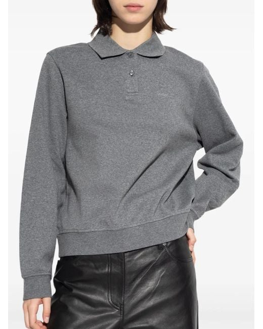 Samsøe & Samsøe Gray Sadory Collared Polo Top