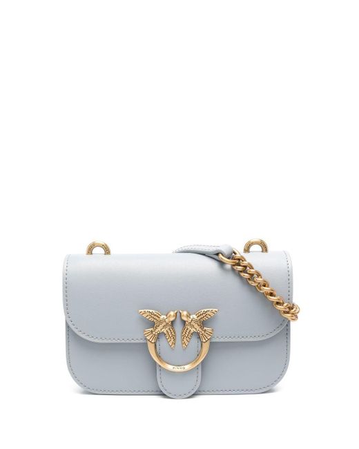 Pinko Love Birds Leather Crossbody Bag in Grey (Grey) Lyst Australia