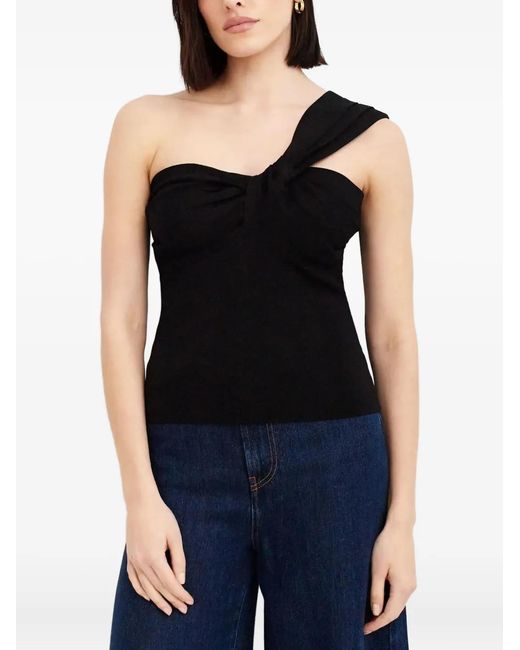 P.A.R.O.S.H. Black One-Shoulder Top