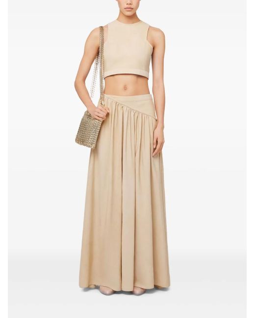 Rabanne Natural Twill Maxi Skirt