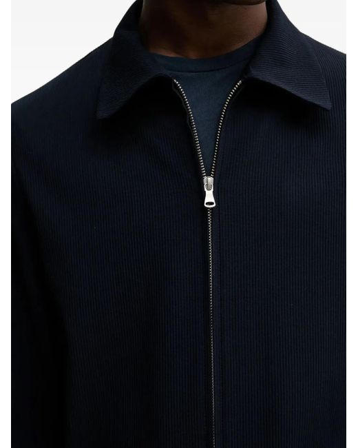 Chaqueta de canalé de manga larga Barena de hombre de color Blue