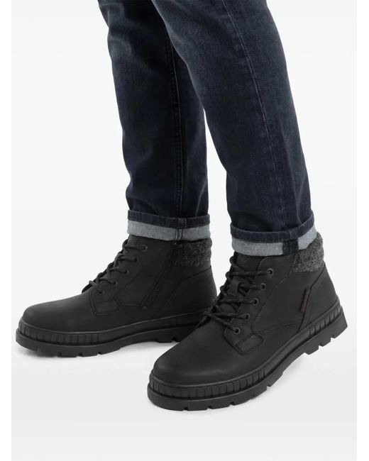 Bugatti Black Lace-Up Booties for men