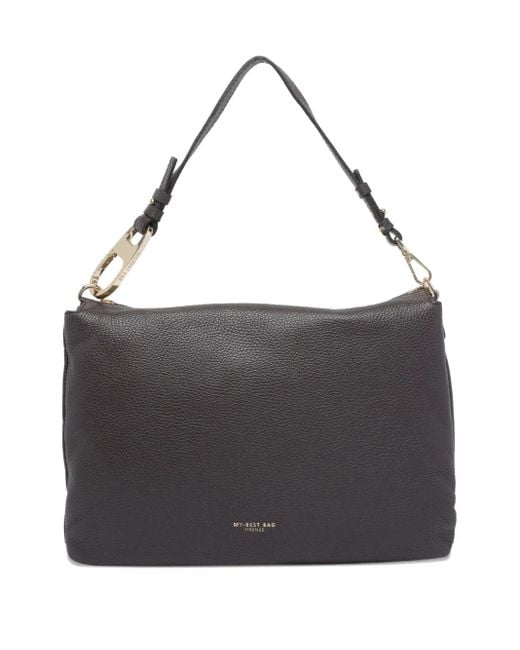 MY BEST BAG Black Leather Tote Bag