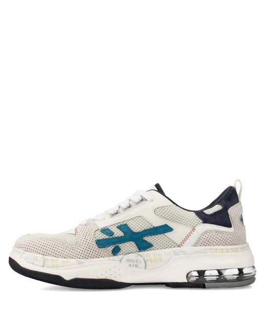 Premiata White Drake Mesh-Panel Sneakers for men