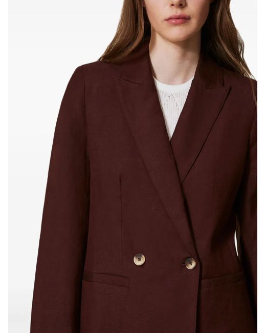 Twinset Purple Double-Breasted Blazer