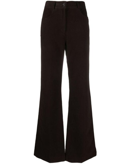 Pantalon évasé en velours à taille haute Totême  en coloris Black