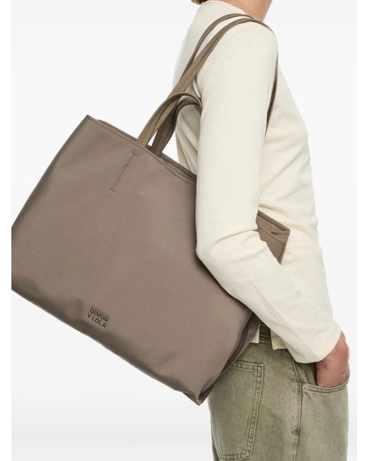 Bimba Y Lola Brown Large Chihuahua Zip-Top Tote Bag