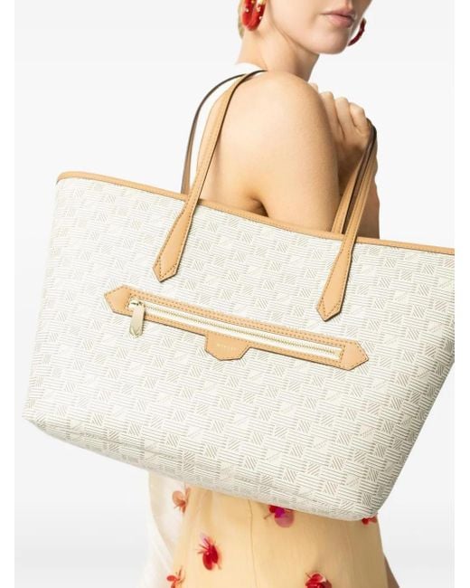 Moreau White Monaco Monogram-Pattern Tote Bag