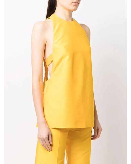 Emilio Pucci Yellow Layered Sleeveless Blouse