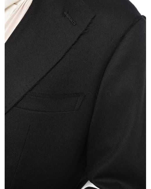 Maurizio Miri Black Raw-Edge Single-Breasted Blazer