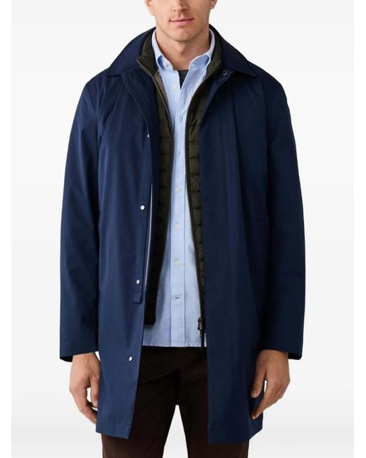 Hackett Blue Sloane Mac Raincoat for men