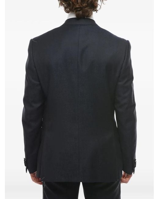Corneliani Black Satin Peak-Lapel Suit for men